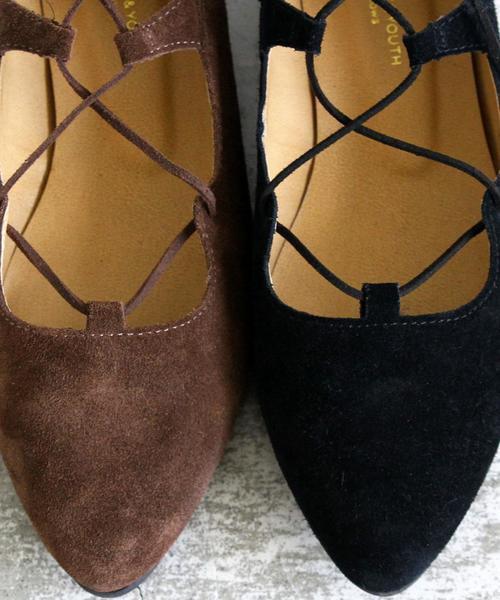 BEAUTY&YOUTH UNITED ARROWS(ビューティーアンドユースユナイテッドアローズ)の「BY∵ スウェードレースアップフラット ◆(パンプス・レディース・ブラック/ダークブラウン・LARGE/SMALL/MEDIUM)」の7枚目の写真