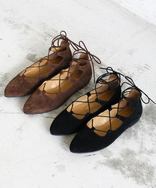 BEAUTY&YOUTH UNITED ARROWS(ビューティーアンドユースユナイテッドアローズ)の「BY∵ スウェードレースアップフラット ◆(パンプス・レディース・ブラック/ダークブラウン・LARGE/SMALL/MEDIUM)」の8枚目の写真