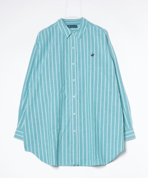 BEVERLY HILLS POLO CLUB(ビバリーヒルズポロクラブ)の「【 BEVERLY HILLS POLO CLUB / ビバリー ヒルズ ポロ クラブ 】 ビッグシルエット ワンポイント刺繍 ストライプ ボタンダウンシャツ MNY 4187-0140(シャツ/ブラウス・レディース・エメラルド/レッド/ブルー/ベージュ・FREE)」の21枚目の写真