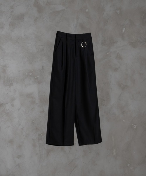 high waist tuck wide slacks / ハイウエストタックワイド