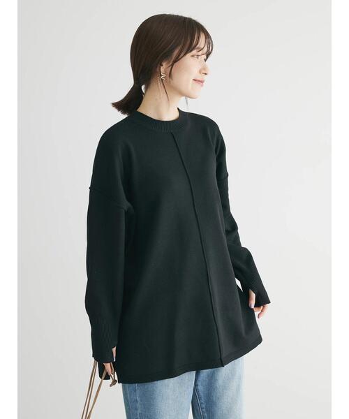 Green　Parks（グリーンパークス）の「もちやわ　ニットチュニック（チュニック・レディース・ブラック/ピンク/オフホワイト/杢グレー/サックスブルー・FREE）」の20枚目の写真