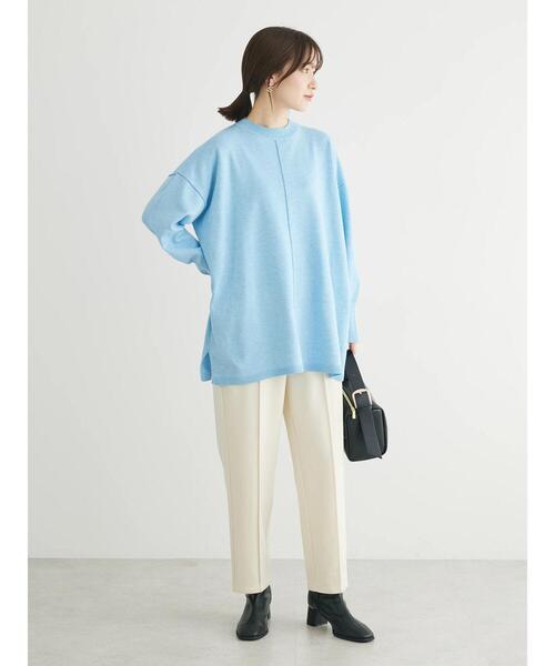 Green　Parks（グリーンパークス）の「もちやわ　ニットチュニック（チュニック・レディース・ブラック/ピンク/オフホワイト/杢グレー/サックスブルー・FREE）」の9枚目の写真