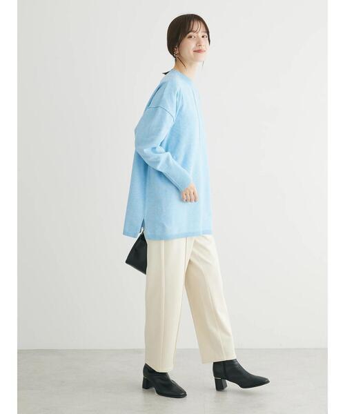 Green　Parks（グリーンパークス）の「もちやわ　ニットチュニック（チュニック・レディース・ブラック/ピンク/オフホワイト/杢グレー/サックスブルー・FREE）」の10枚目の写真