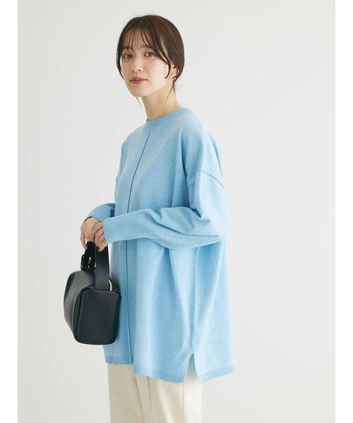 Green　Parks（グリーンパークス）の「もちやわ　ニットチュニック（チュニック・レディース・ブラック/ピンク/オフホワイト/杢グレー/サックスブルー・FREE）」の12枚目の写真