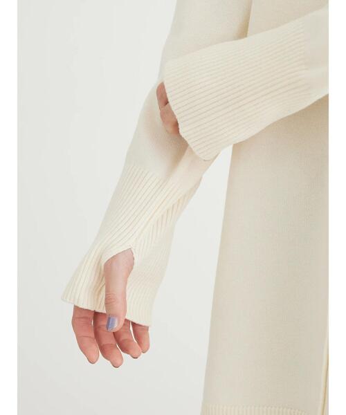 Green　Parks（グリーンパークス）の「もちやわ　ニットチュニック（チュニック・レディース・ブラック/ピンク/オフホワイト/杢グレー/サックスブルー・FREE）」の8枚目の写真