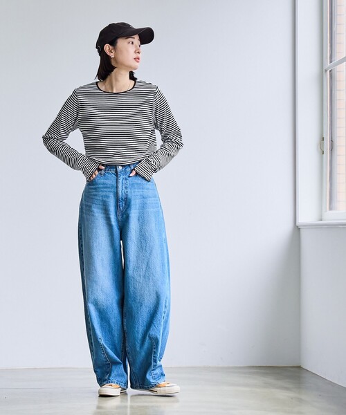 coen(コーエン)の「カーブデニムパンツ(デニムパンツ・レディース・ライトブルー/オフホワイト/コバルトブルー・S/M/L)」の9枚目の写真