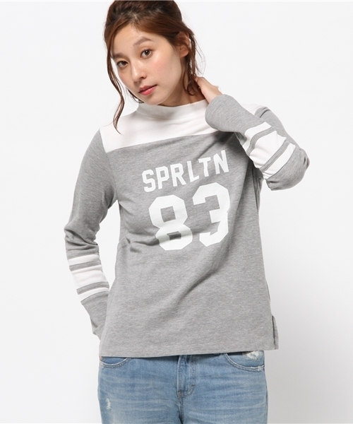 OUTLET(アウトレット)の「【CIAOPANIC TYPY】鹿ノ子ナンバリングプルオーバー(Tシャツ/カットソー・レディース・グレー/オフホワイト・FREE)」の1枚目の写真