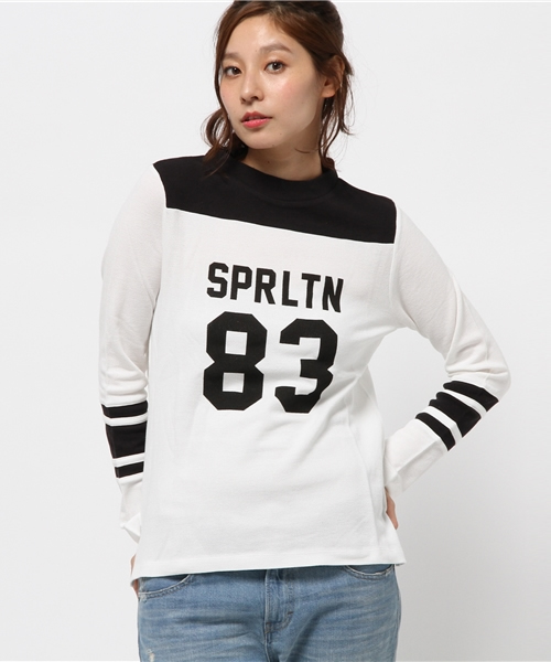 OUTLET(アウトレット)の「【CIAOPANIC TYPY】鹿ノ子ナンバリングプルオーバー(Tシャツ/カットソー・レディース・グレー/オフホワイト・FREE)」の2枚目の写真