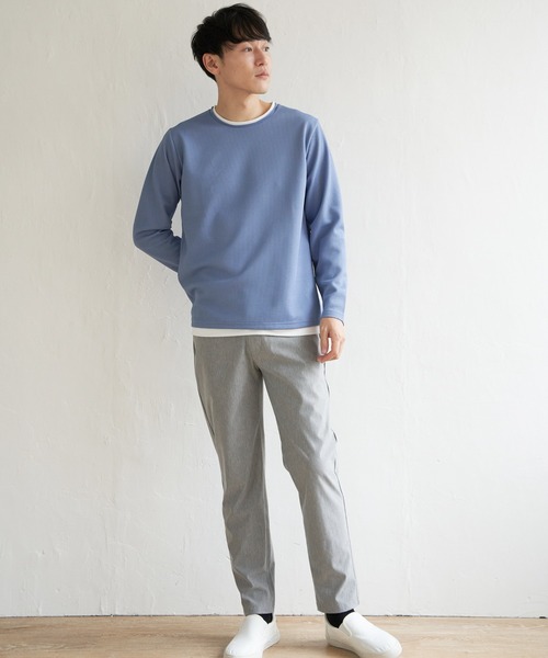 ikka（イッカ）の「【おっさんずラブ着用商品】パイナップルレイヤードロンＴ（Tシャツ/カットソー・メンズ・ブルー/グリーン/ベージュ/ネイビー/ピンク/ホワイト・L/M/XL/S）」の15枚目の写真