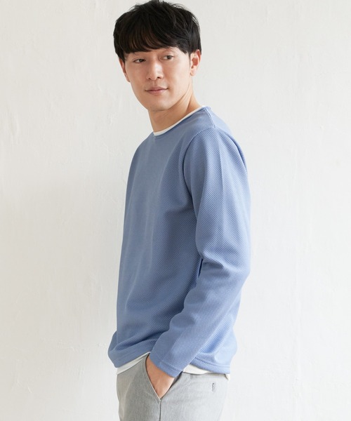 ikka（イッカ）の「【おっさんずラブ着用商品】パイナップルレイヤードロンＴ（Tシャツ/カットソー・メンズ・ブルー/グリーン/ベージュ/ネイビー/ピンク/ホワイト・L/M/XL/S）」の19枚目の写真