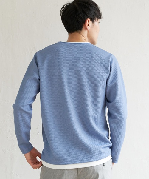 ikka（イッカ）の「【おっさんずラブ着用商品】パイナップルレイヤードロンＴ（Tシャツ/カットソー・メンズ・ブルー/グリーン/ベージュ/ネイビー/ピンク/ホワイト・L/M/XL/S）」の20枚目の写真