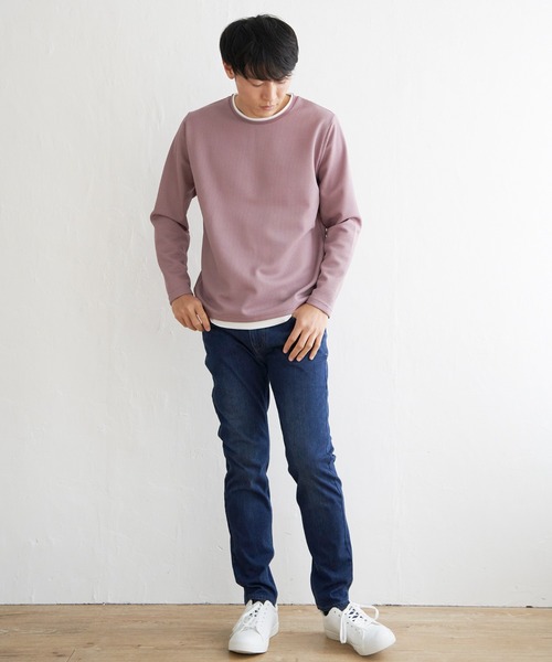 ikka（イッカ）の「【おっさんずラブ着用商品】パイナップルレイヤードロンＴ（Tシャツ/カットソー・メンズ・ブルー/グリーン/ベージュ/ネイビー/ピンク/ホワイト・L/M/XL/S）」の17枚目の写真