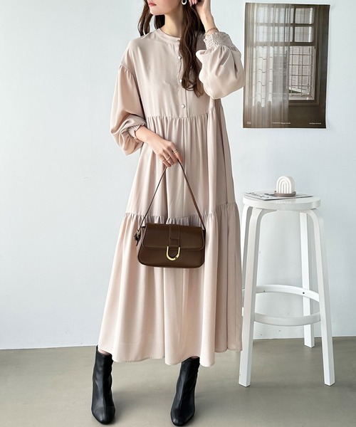 GeeRA（ジーラ）の「前後2WAYティアードシャツワンピース（シャツワンピース・レディース・ベージュ/ブラック/ライトブルー・SMALL/MEDIUM/LARGE/X-LARGE）」の13枚目の写真