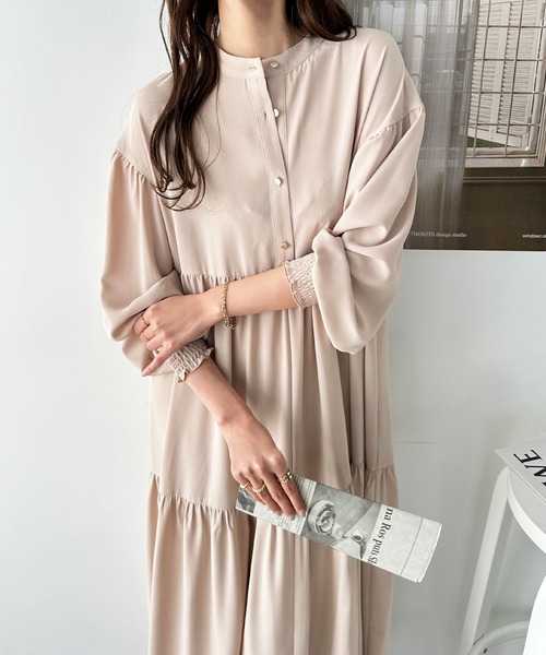 GeeRA（ジーラ）の「前後2WAYティアードシャツワンピース（シャツワンピース・レディース・ベージュ/ブラック/ライトブルー・SMALL/MEDIUM/LARGE/X-LARGE）」の9枚目の写真