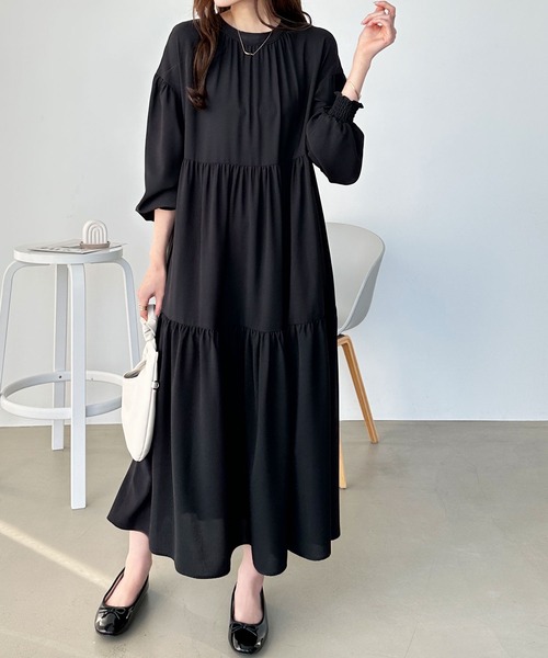 GeeRA（ジーラ）の「前後2WAYティアードシャツワンピース（シャツワンピース・レディース・ベージュ/ブラック/ライトブルー・SMALL/MEDIUM/LARGE/X-LARGE）」の4枚目の写真