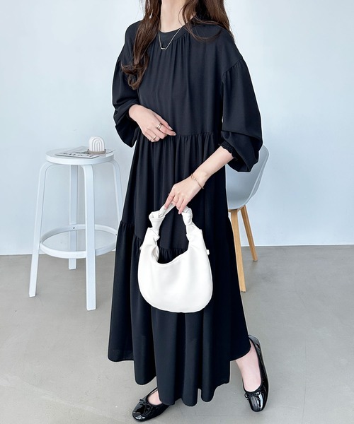 GeeRA（ジーラ）の「前後2WAYティアードシャツワンピース（シャツワンピース・レディース・ベージュ/ブラック/ライトブルー・SMALL/MEDIUM/LARGE/X-LARGE）」の6枚目の写真