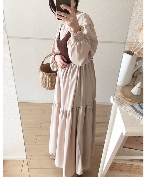 GeeRA（ジーラ）の「前後2WAYティアードシャツワンピース（シャツワンピース・レディース・ベージュ/ブラック/ライトブルー・SMALL/MEDIUM/LARGE/X-LARGE）」の20枚目の写真