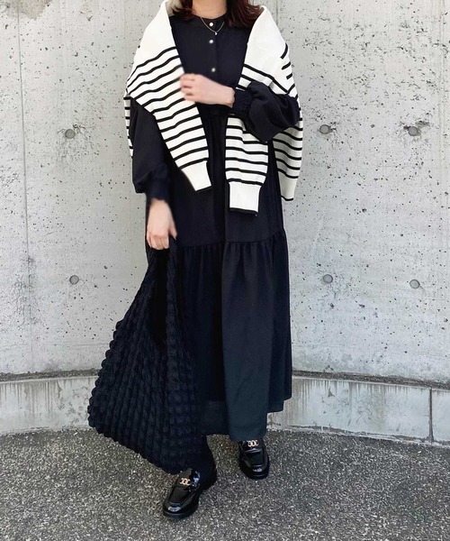 GeeRA（ジーラ）の「前後2WAYティアードシャツワンピース（シャツワンピース・レディース・ベージュ/ブラック/ライトブルー・SMALL/MEDIUM/LARGE/X-LARGE）」の16枚目の写真