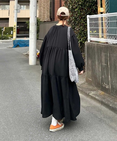 GeeRA（ジーラ）の「前後2WAYティアードシャツワンピース（シャツワンピース・レディース・ベージュ/ブラック/ライトブルー・SMALL/MEDIUM/LARGE/X-LARGE）」の17枚目の写真