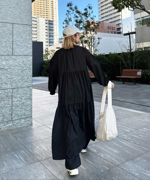 GeeRA（ジーラ）の「前後2WAYティアードシャツワンピース（シャツワンピース・レディース・ベージュ/ブラック/ライトブルー・SMALL/MEDIUM/LARGE/X-LARGE）」の18枚目の写真