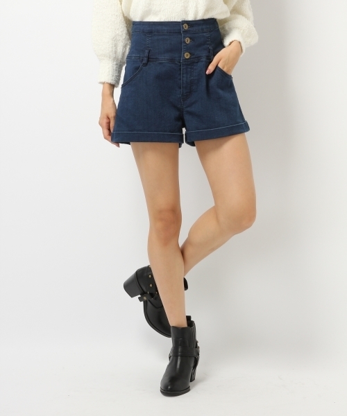 Heather（ヘザー）の「15FWハイウエストショートパンツ  566701（その他パンツ・レディース・ブルー/ネイビー/ブラック/オフホワイト・SMALL/MEDIUM）」の3枚目の写真
