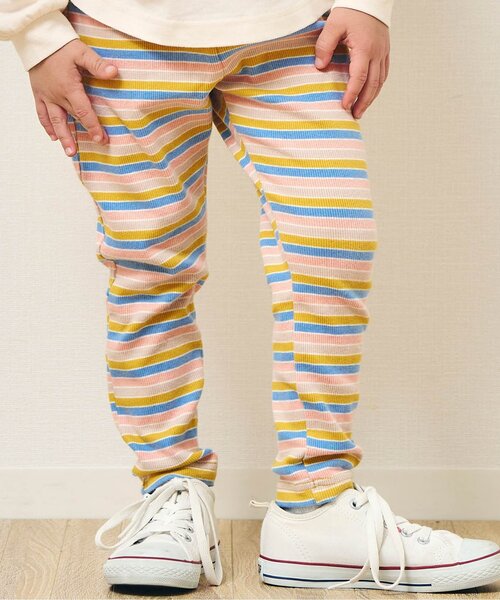 apres les cours(アプレレクール)の「リブレギンス/7days Style pants(レギンス/スパッツ・キッズ・ブラウン/アイボリー/ピンク/レインボー/イエロー・80/90/100/110/120/130)」の4枚目の写真