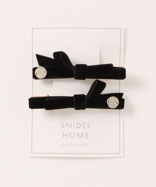 SNIDEL HOME(スナイデルホーム)の「リボンヘアクリップ(シュシュ・レディース・アイボリー/ブラック・FREE)」の1枚目の写真