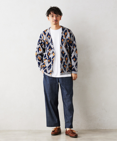 JOURNAL STANDARD relume（ジャーナルスタンダード　レリューム）の「CALIFORNIA アモルファス ジャガードカーディガン（カーディガン/ボレロ・メンズ・ブラック/チャコールグレー/アイボリー/グリーン/ライトグリーン/ネイビー・MEDIUM/LARGE）」の12枚目の写真