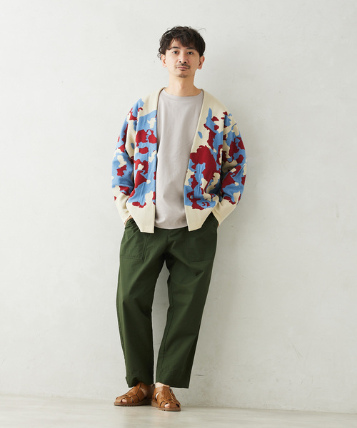 JOURNAL STANDARD relume（ジャーナルスタンダード　レリューム）の「CALIFORNIA アモルファス ジャガードカーディガン（カーディガン/ボレロ・メンズ・ブラック/チャコールグレー/アイボリー/グリーン/ライトグリーン/ネイビー・MEDIUM/LARGE）」の8枚目の写真