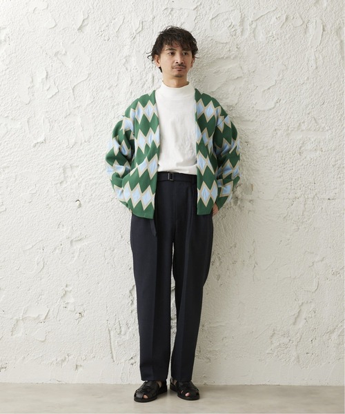JOURNAL STANDARD relume（ジャーナルスタンダード　レリューム）の「CALIFORNIA アモルファス ジャガードカーディガン（カーディガン/ボレロ・メンズ・ブラック/チャコールグレー/アイボリー/グリーン/ライトグリーン/ネイビー・MEDIUM/LARGE）」の11枚目の写真
