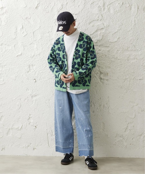 JOURNAL STANDARD relume（ジャーナルスタンダード　レリューム）の「CALIFORNIA アモルファス ジャガードカーディガン（カーディガン/ボレロ・メンズ・ブラック/チャコールグレー/アイボリー/グリーン/ライトグリーン/ネイビー・MEDIUM/LARGE）」の10枚目の写真