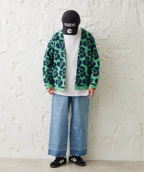 JOURNAL STANDARD relume（ジャーナルスタンダード　レリューム）の「CALIFORNIA アモルファス ジャガードカーディガン（カーディガン/ボレロ・メンズ・ブラック/チャコールグレー/アイボリー/グリーン/ライトグリーン/ネイビー・MEDIUM/LARGE）」の7枚目の写真