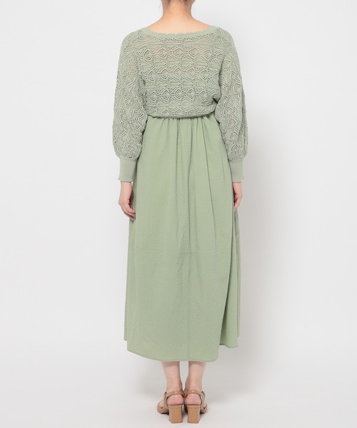 mysty woman(ミスティウーマン)の「透かしカーデSETキャミワンピース 110449(ワンピース・レディース・ブラック/ライトグリーン/グレー系その他・FREE)」の14枚目の写真