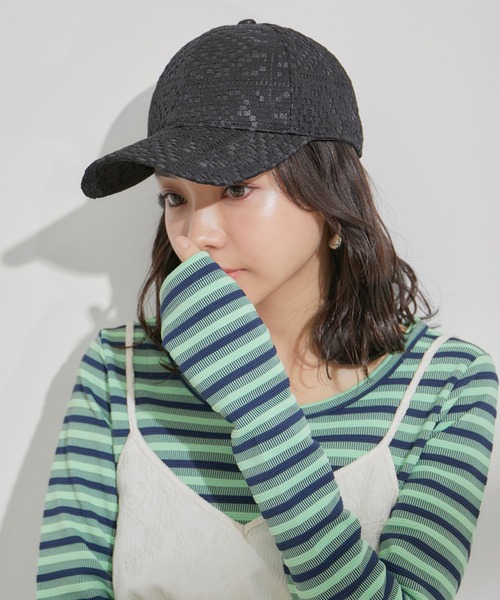 VIS（ビス）の「【小顔見え】レースキャップ（キャップ・レディース・ブラック/キナリ・FREE）」の10枚目の写真