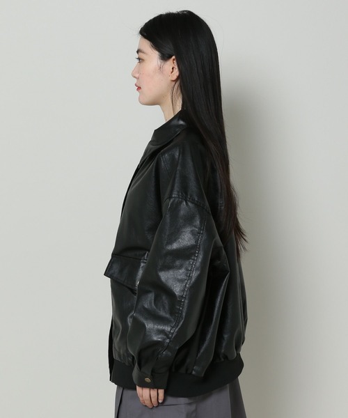 3.3 Field Trip (3.3フィールドトリップ)の「3.3 Field Trip/フェイクレザージャケット 2103082(ブルゾン・レディース・ブラウン/ブラック・FREE)」の11枚目の写真