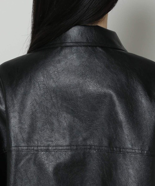 3.3 Field Trip (3.3フィールドトリップ)の「3.3 Field Trip/フェイクレザージャケット 2103082(ブルゾン・レディース・ブラウン/ブラック・FREE)」の13枚目の写真