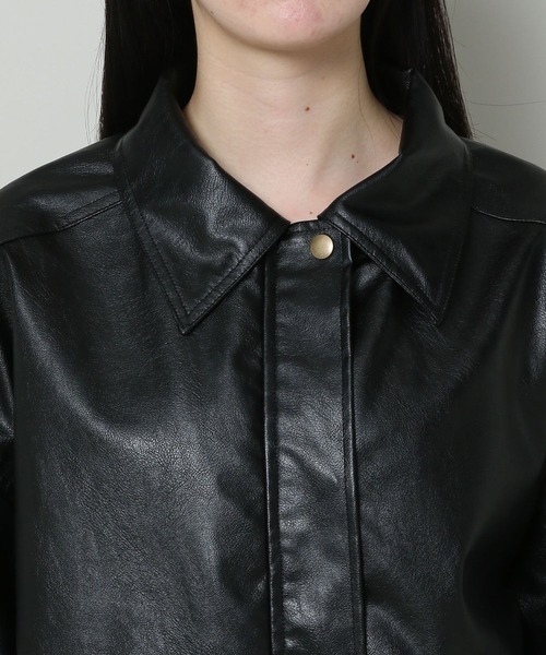 3.3 Field Trip (3.3フィールドトリップ)の「3.3 Field Trip/フェイクレザージャケット 2103082(ブルゾン・レディース・ブラウン/ブラック・FREE)」の14枚目の写真