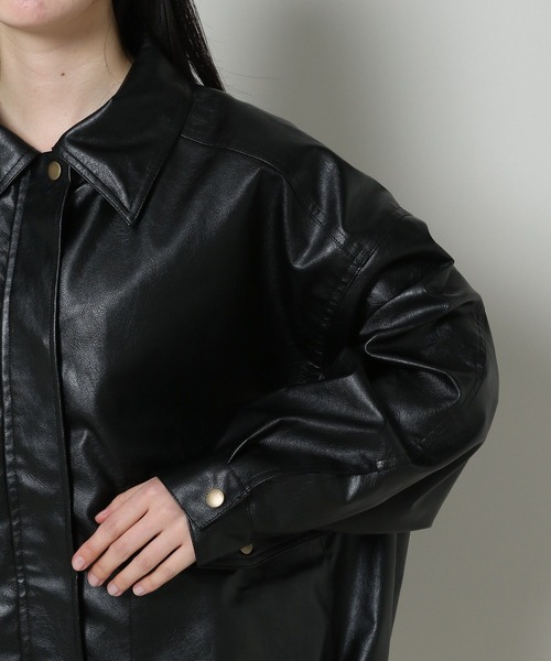 3.3 Field Trip (3.3フィールドトリップ)の「3.3 Field Trip/フェイクレザージャケット 2103082(ブルゾン・レディース・ブラウン/ブラック・FREE)」の15枚目の写真