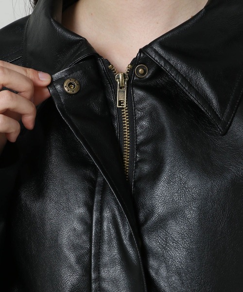 3.3 Field Trip (3.3フィールドトリップ)の「3.3 Field Trip/フェイクレザージャケット 2103082(ブルゾン・レディース・ブラウン/ブラック・FREE)」の19枚目の写真