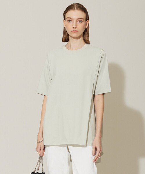 ICB（アイシービー）の「【接触冷感・UVケア・洗える】コンフォートプレーティング デザインカットソー（Tシャツ/カットソー・レディース・ブラック系/ライトグリーン系/アイボリー系・MEDIUM/SMALL/X-SMALL）」の3枚目の写真