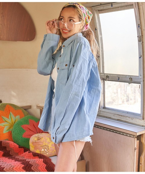 anap mimpi（アナップミンピ）の「デニム オープンシャツ（シャツ/ブラウス・レディース・サックスブルー/ブルー・FREE）」の19枚目の写真