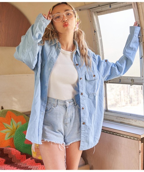 anap mimpi（アナップミンピ）の「デニム オープンシャツ（シャツ/ブラウス・レディース・サックスブルー/ブルー・FREE）」の18枚目の写真