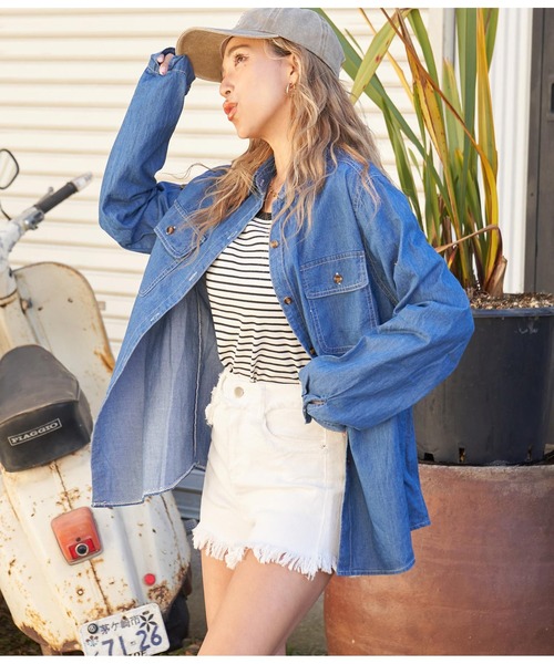 anap mimpi（アナップミンピ）の「デニム オープンシャツ（シャツ/ブラウス・レディース・サックスブルー/ブルー・FREE）」の13枚目の写真