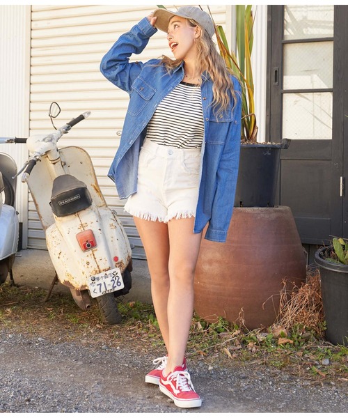 anap mimpi（アナップミンピ）の「デニム オープンシャツ（シャツ/ブラウス・レディース・サックスブルー/ブルー・FREE）」の17枚目の写真