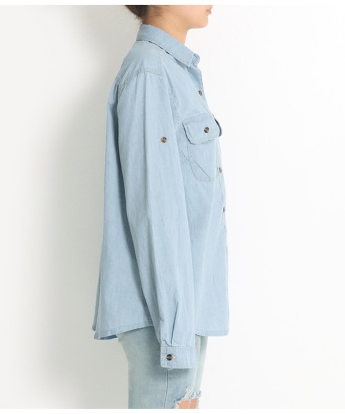 anap mimpi（アナップミンピ）の「デニム オープンシャツ（シャツ/ブラウス・レディース・サックスブルー/ブルー・FREE）」の8枚目の写真
