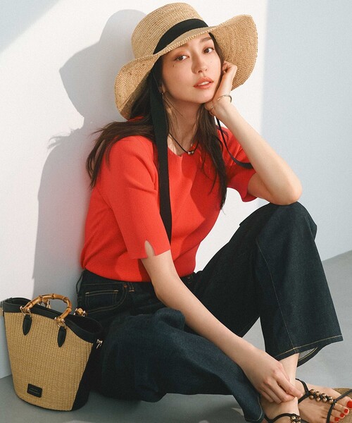 【セール】【洗える】レーヨンポリエステルストレッチ 5分袖 ニット(ニット/セーター)|23区(ニジュウサンク)