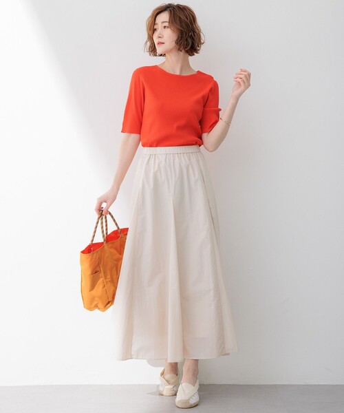 23区(ニジュウサンク)の「【洗える】レーヨンポリエステルストレッチ 5分袖 ニット(ニット/セーター・レディース・ホワイト系/ホワイト系2/ベージュ系/オレンジ系/ブラック系・32)」の10枚目の写真