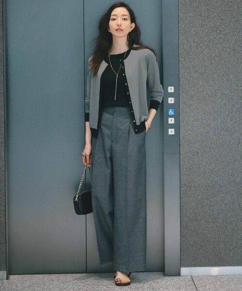 23区(ニジュウサンク)の「【洗える】レーヨンポリエステルストレッチ 5分袖 ニット(ニット/セーター・レディース・ホワイト系/ホワイト系2/ベージュ系/オレンジ系/ブラック系・32)」の11枚目の写真