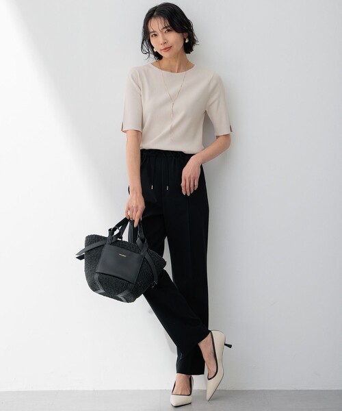 23区(ニジュウサンク)の「【洗える】レーヨンポリエステルストレッチ 5分袖 ニット(ニット/セーター・レディース・ホワイト系/ホワイト系2/ベージュ系/オレンジ系/ブラック系・32)」の20枚目の写真