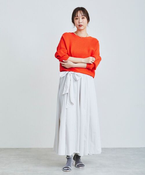 le.coeur blanc（ルクールブラン）の「ウエストリボンボリュームロングスカート（スカート・レディース・オフホワイト/ベージュ・38）」の9枚目の写真
